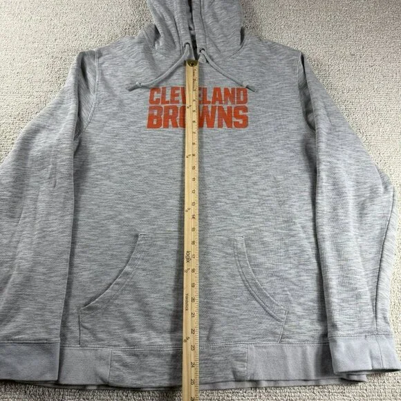 Majestic NFL Cleveland Browns Hoodie Football Gray Mens Size XL - Picture 4 of 6